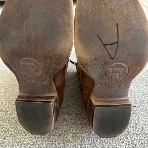 ROPER WOMEN'S SHORT STUFF FASHION BOOTIES - SNIP TOE Brown Size 10 - Picture 5 of 10